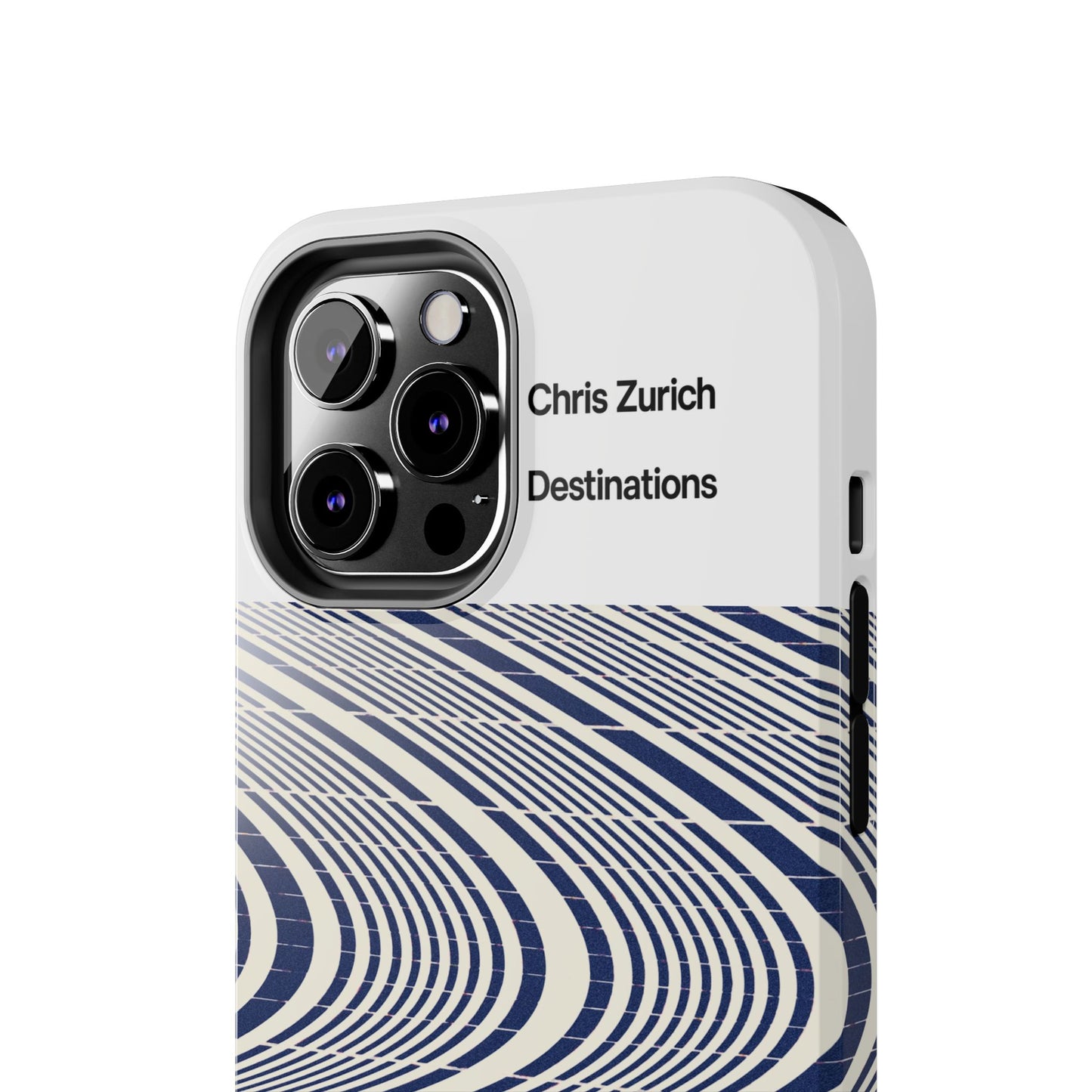 Destinations - Blue Wave Optical Art phone case | abstract line pattern, Chris Zurich Destinations