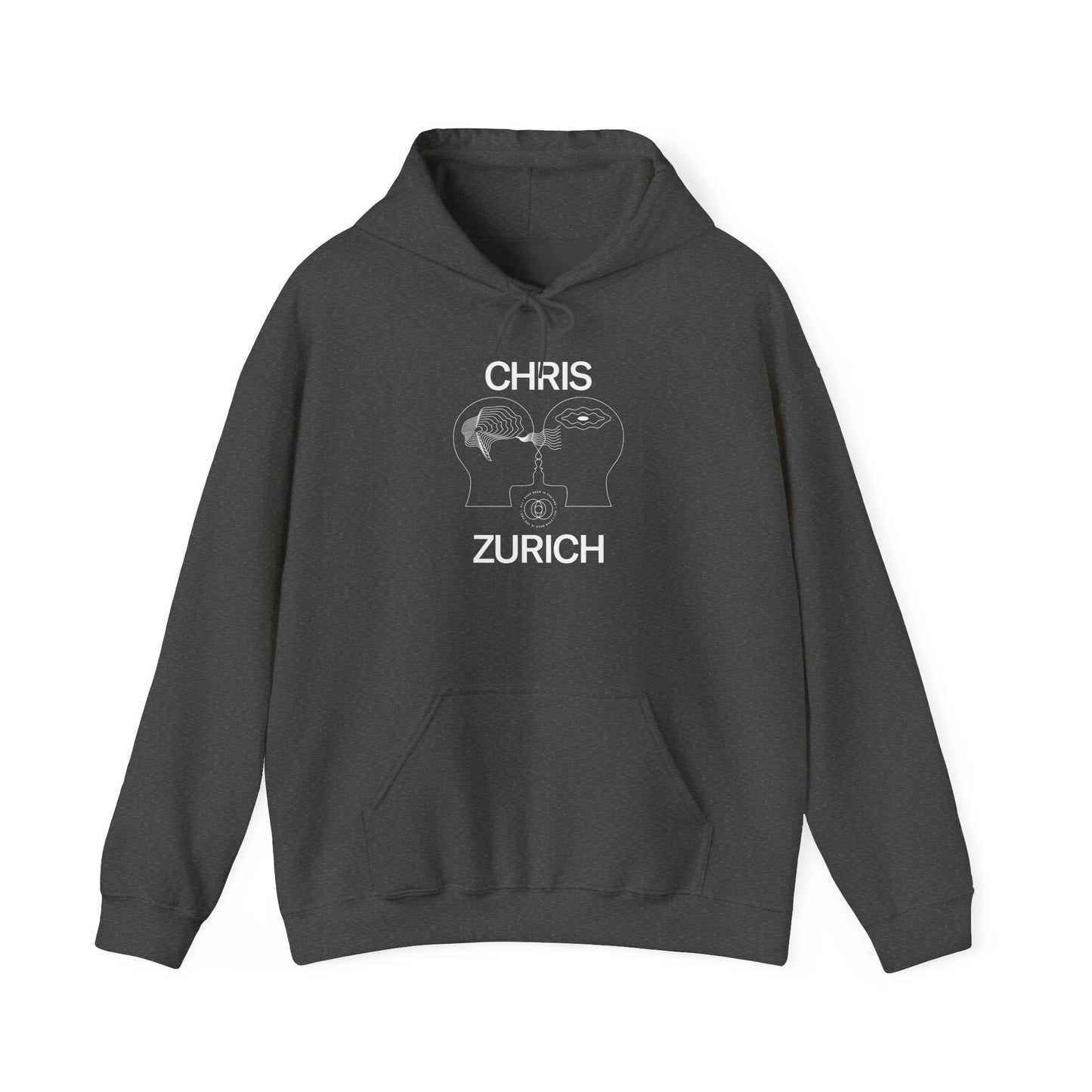 You and I - Shark Illustration Hoodie | Chris Zurich text, minimalist ocean design