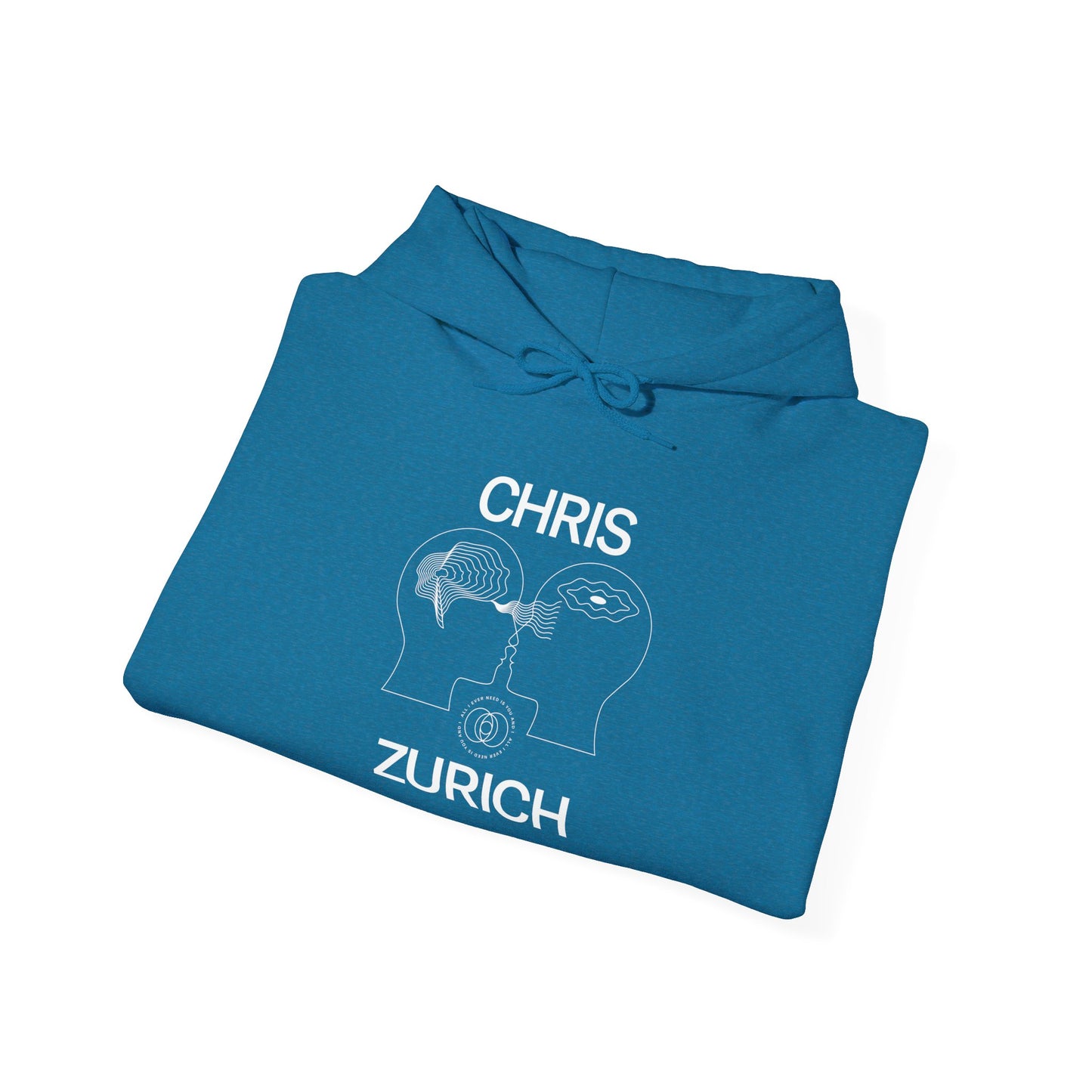 You and I - Shark Illustration Hoodie | Chris Zurich text, minimalist ocean design