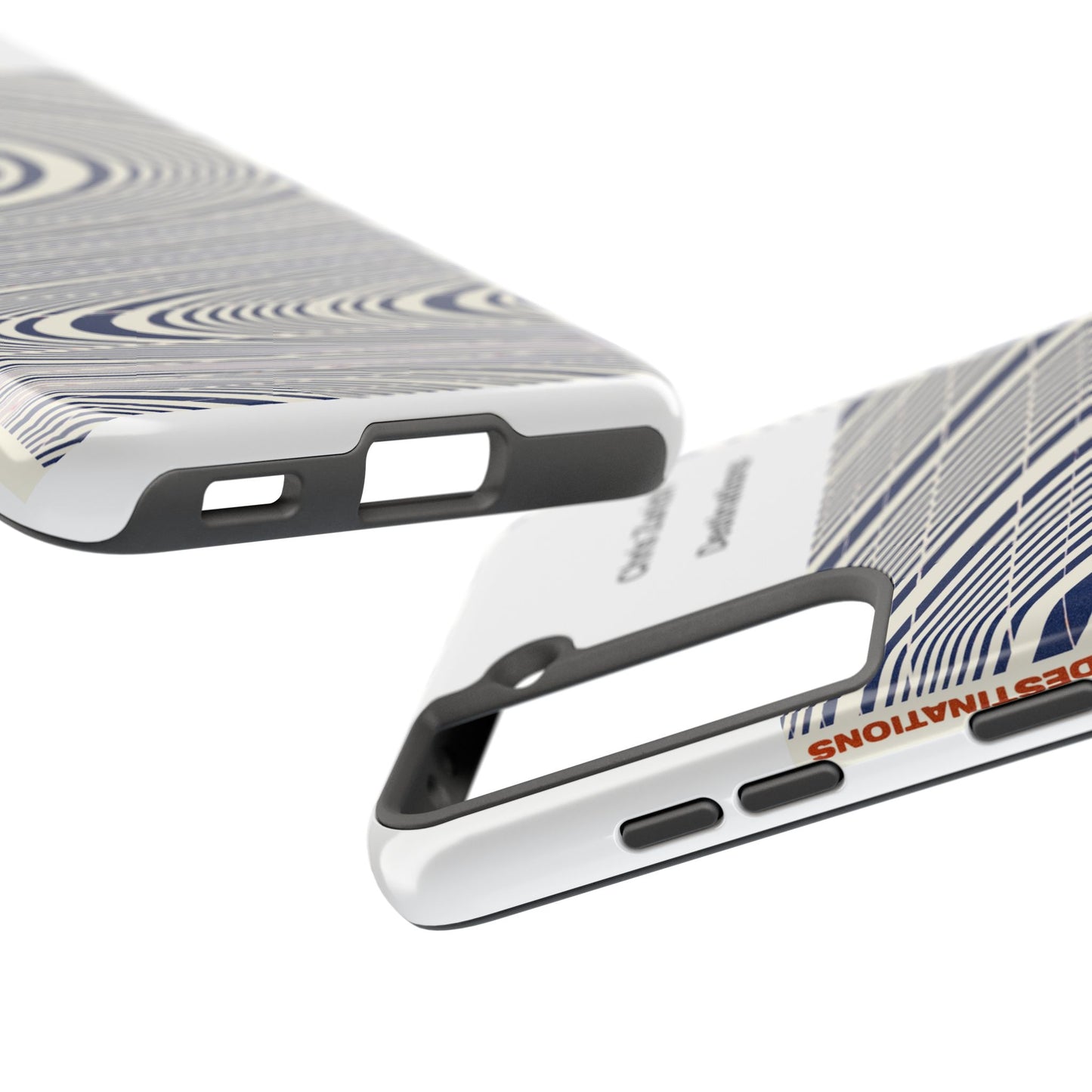 Destinations - Blue Wave Optical Art phone case | abstract line pattern, Chris Zurich Destinations