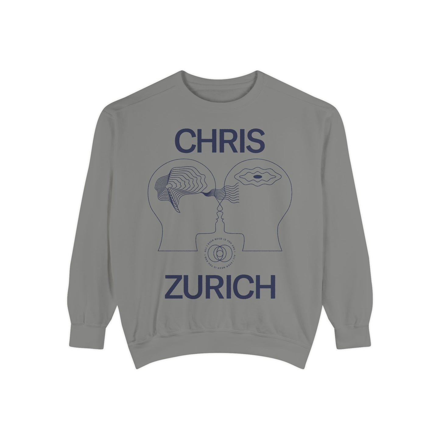 You and I - Chris Zurich graphic sweatshirt | illustrated heads connecting, camera motif