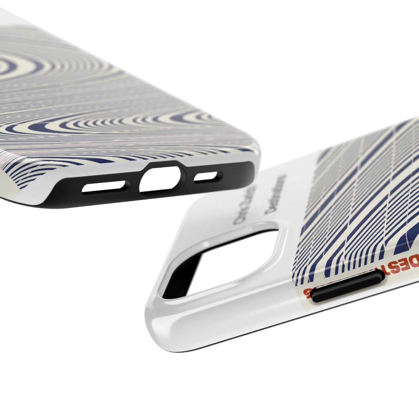 Destinations - Blue Wave Optical Art phone case | abstract line pattern, Chris Zurich Destinations