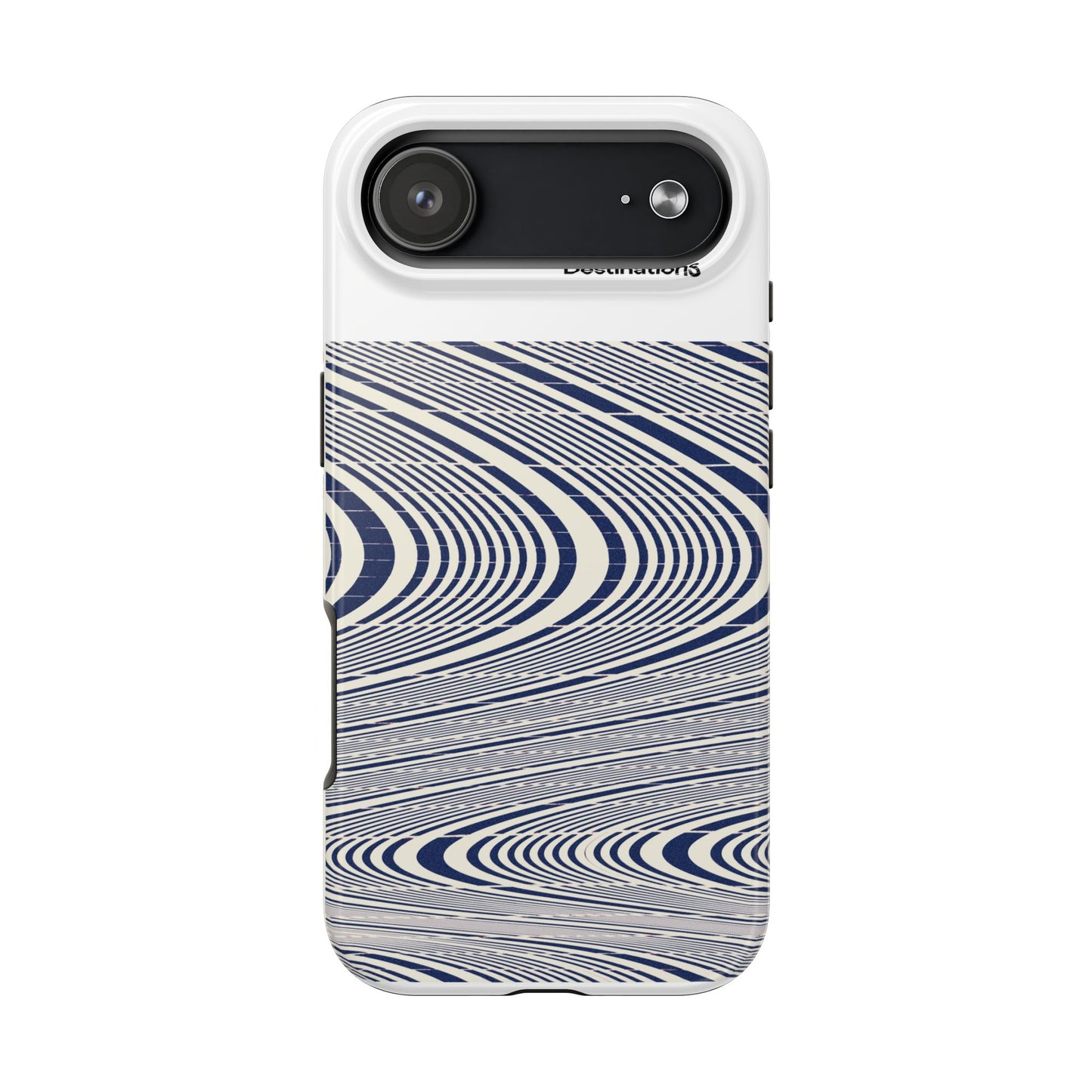 Destinations - Blue Wave Optical Art phone case | abstract line pattern, Chris Zurich Destinations