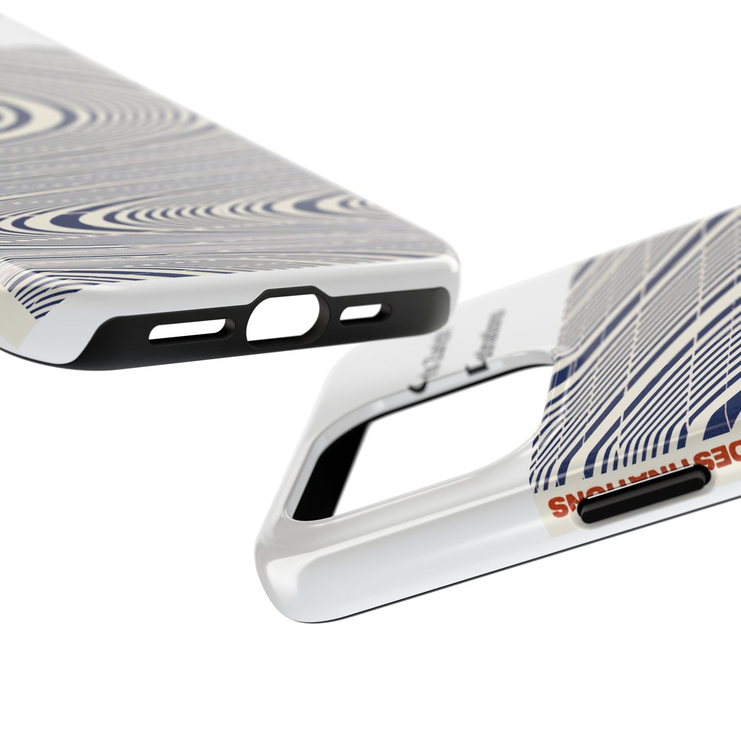 Destinations - Blue Wave Optical Art phone case | abstract line pattern, Chris Zurich Destinations