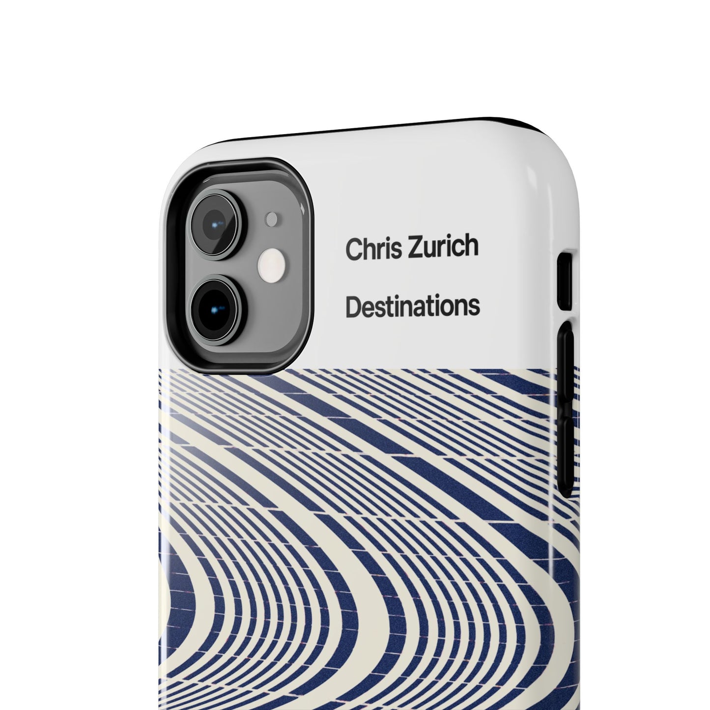 Destinations - Blue Wave Optical Art phone case | abstract line pattern, Chris Zurich Destinations