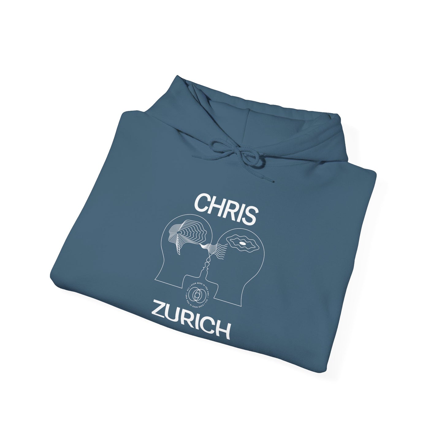 You and I - Shark Illustration Hoodie | Chris Zurich text, minimalist ocean design