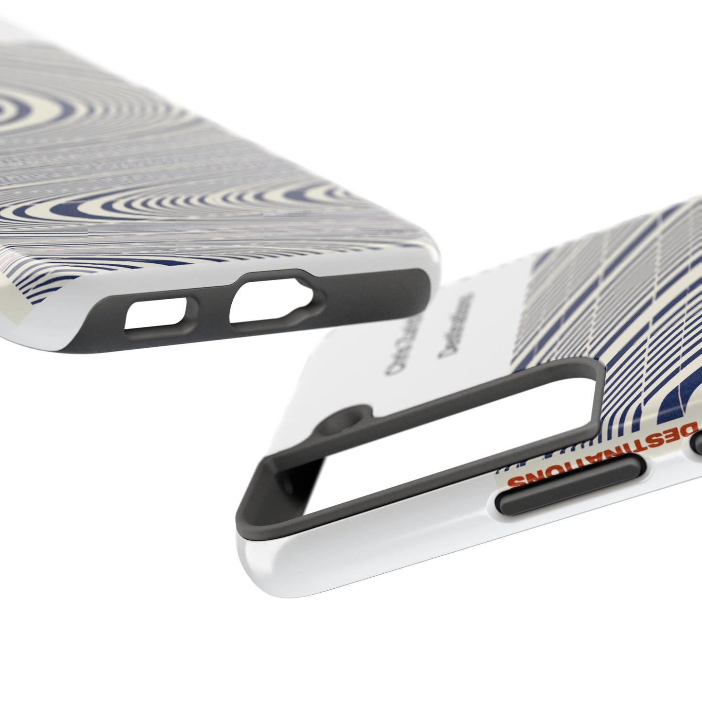 Destinations - Blue Wave Optical Art phone case | abstract line pattern, Chris Zurich Destinations