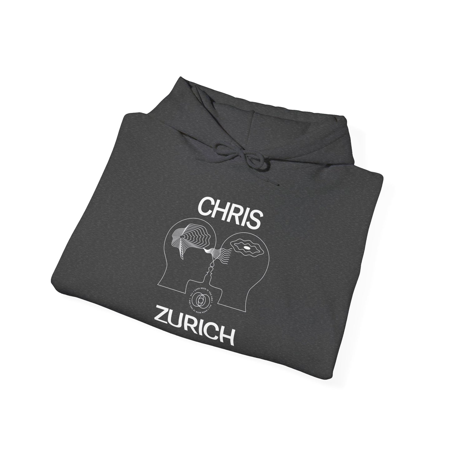 You and I - Shark Illustration Hoodie | Chris Zurich text, minimalist ocean design