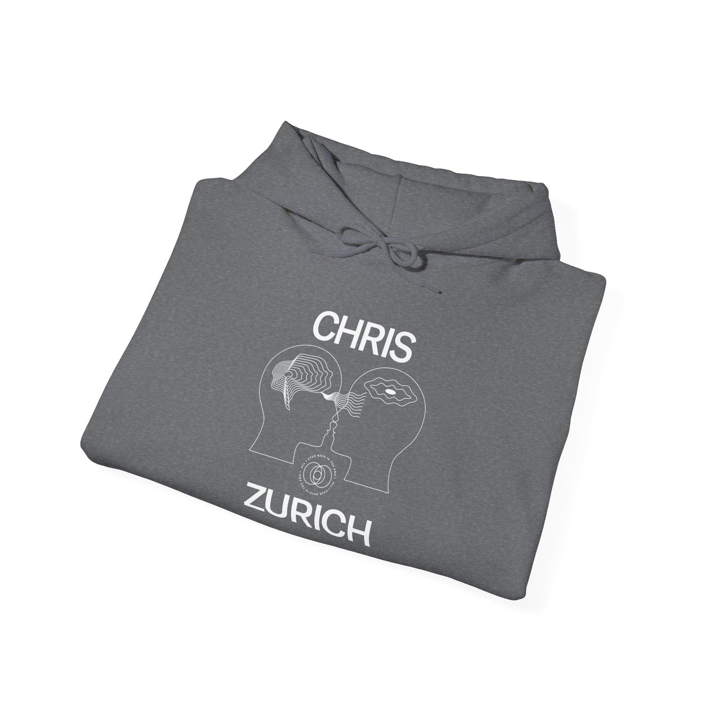 You and I - Shark Illustration Hoodie | Chris Zurich text, minimalist ocean design