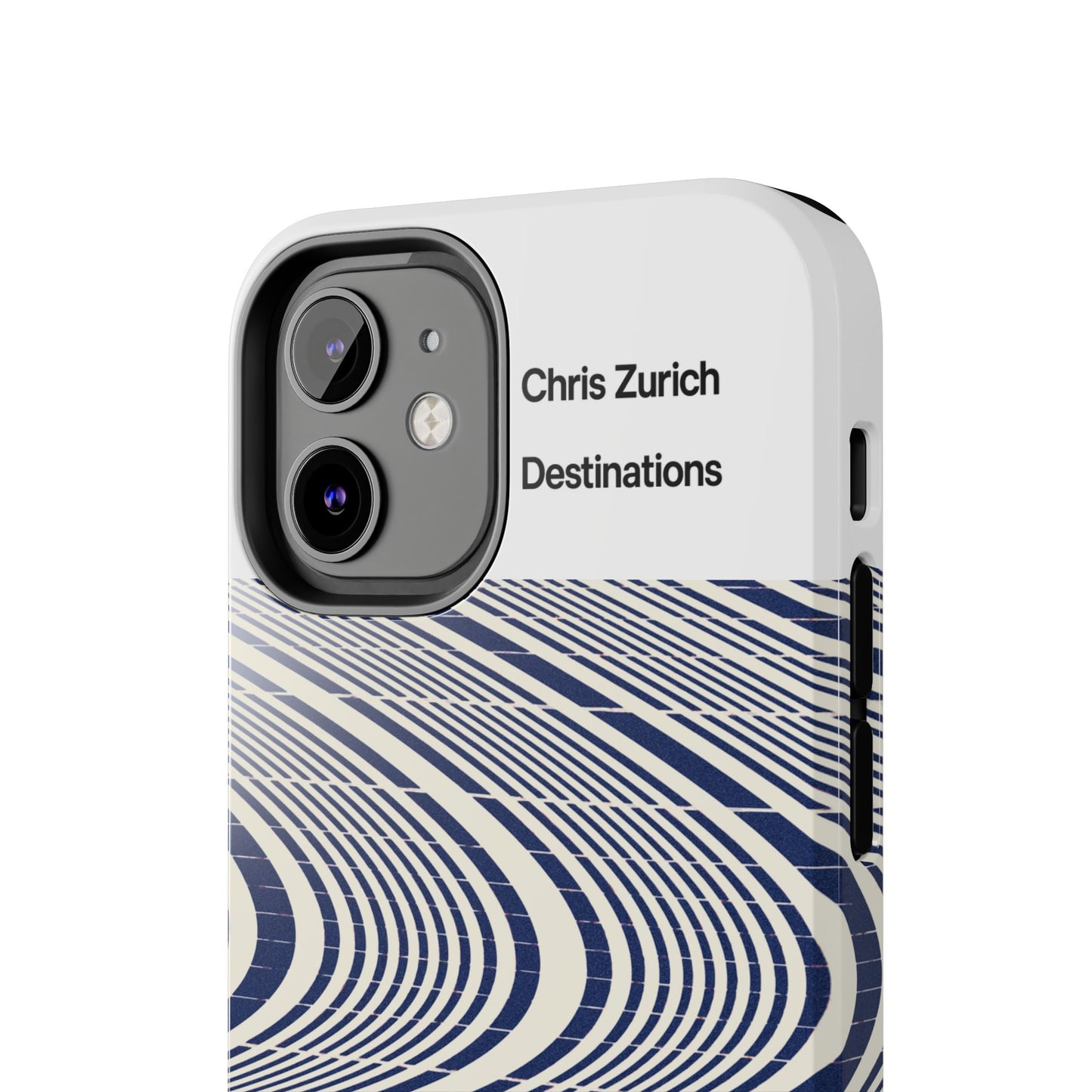 Destinations - Blue Wave Optical Art phone case | abstract line pattern, Chris Zurich Destinations