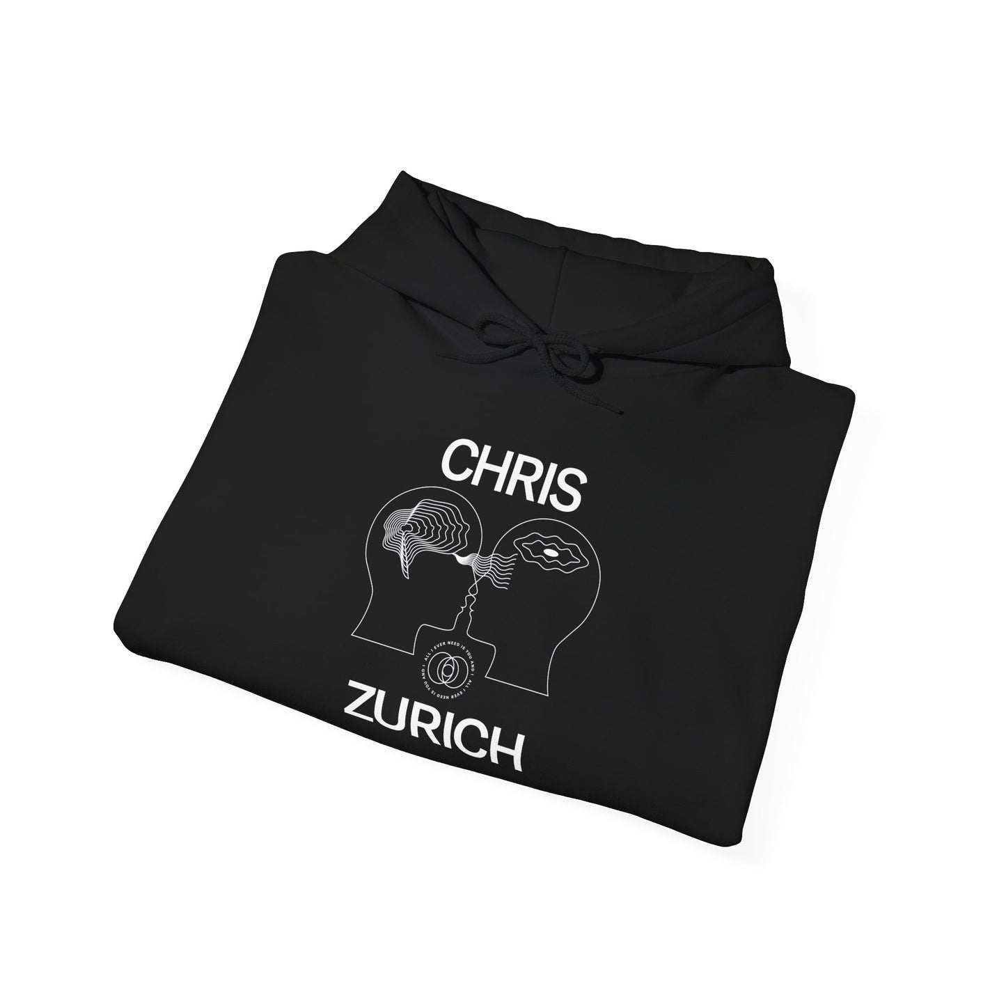 You and I - Shark Illustration Hoodie | Chris Zurich text, minimalist ocean design
