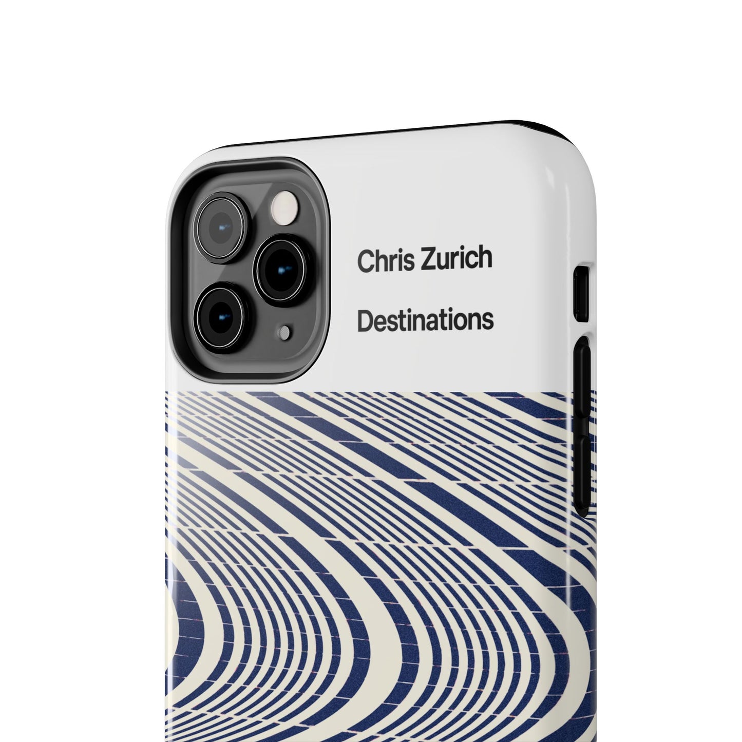 Destinations - Blue Wave Optical Art phone case | abstract line pattern, Chris Zurich Destinations