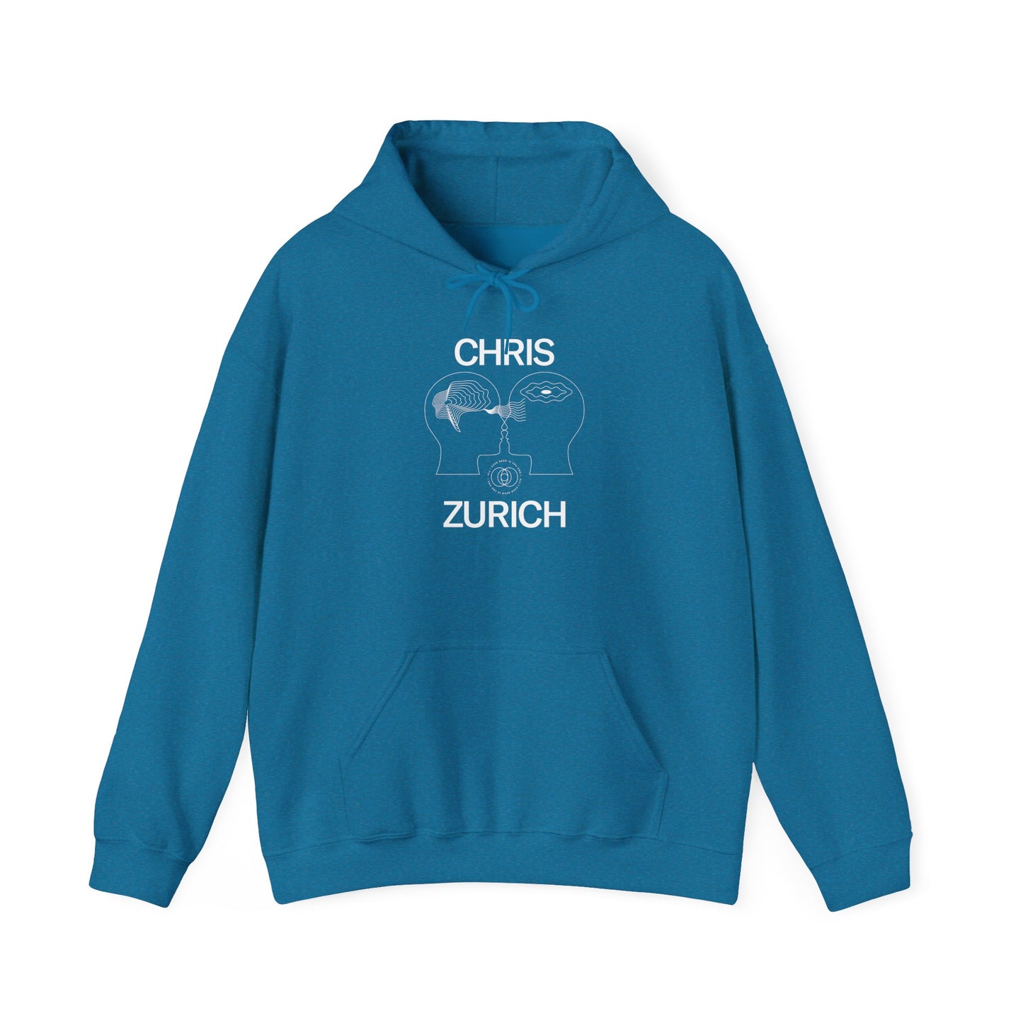 You and I - Shark Illustration Hoodie | Chris Zurich text, minimalist ocean design