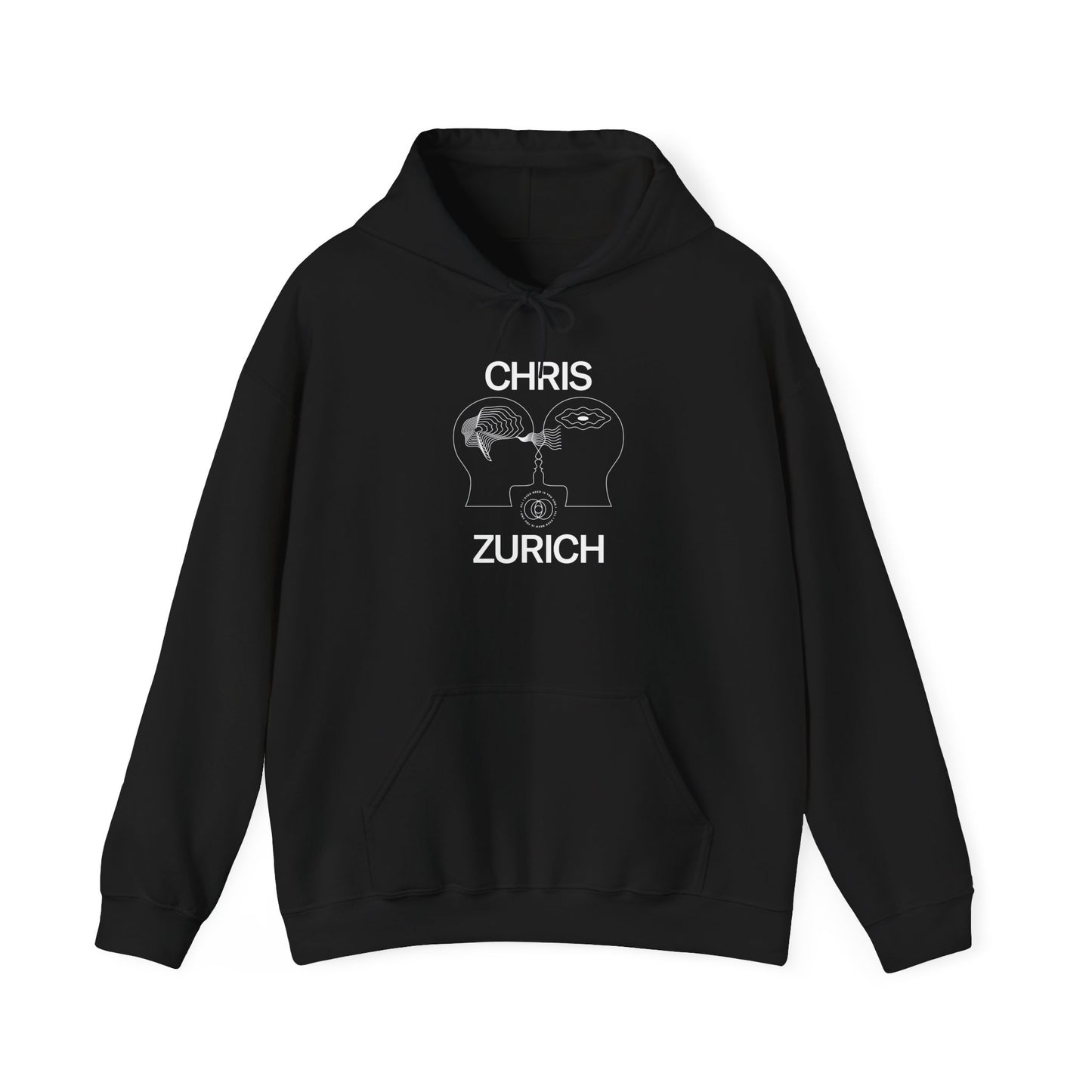 You and I - Shark Illustration Hoodie | Chris Zurich text, minimalist ocean design