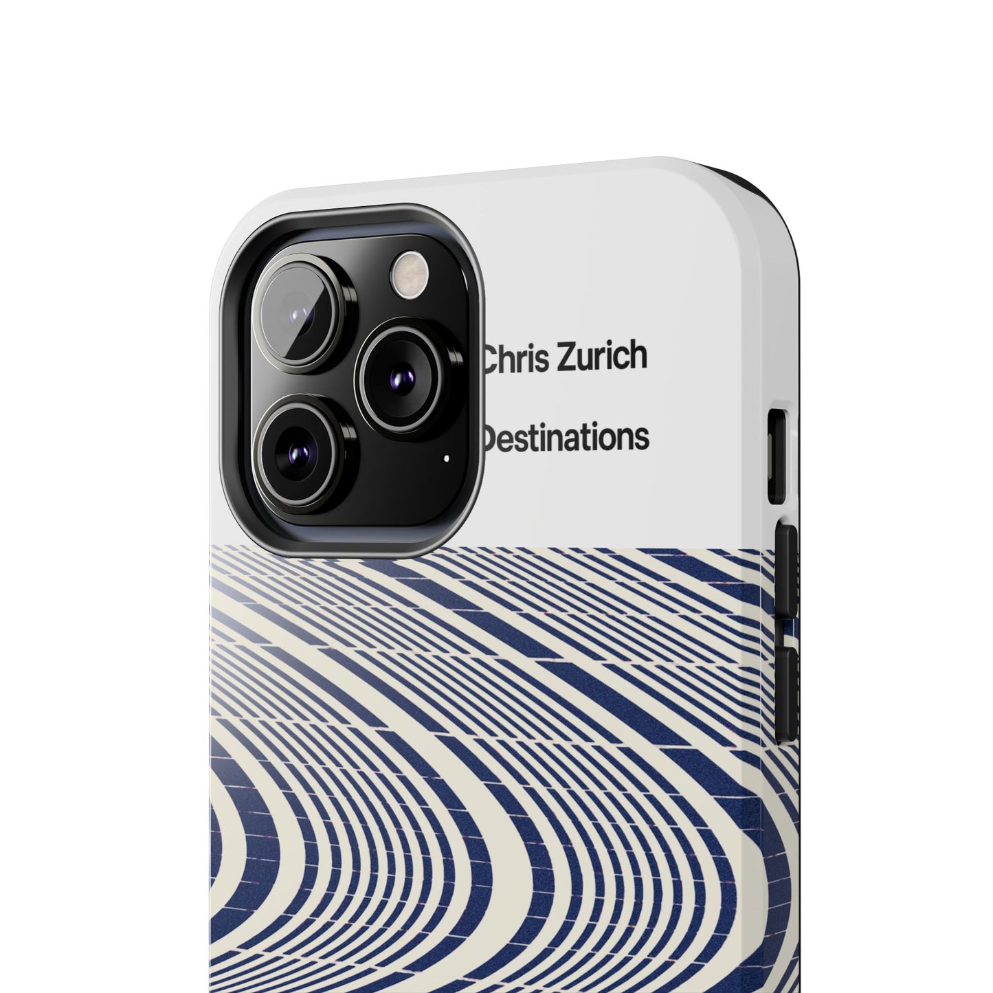 Destinations - Blue Wave Optical Art phone case | abstract line pattern, Chris Zurich Destinations