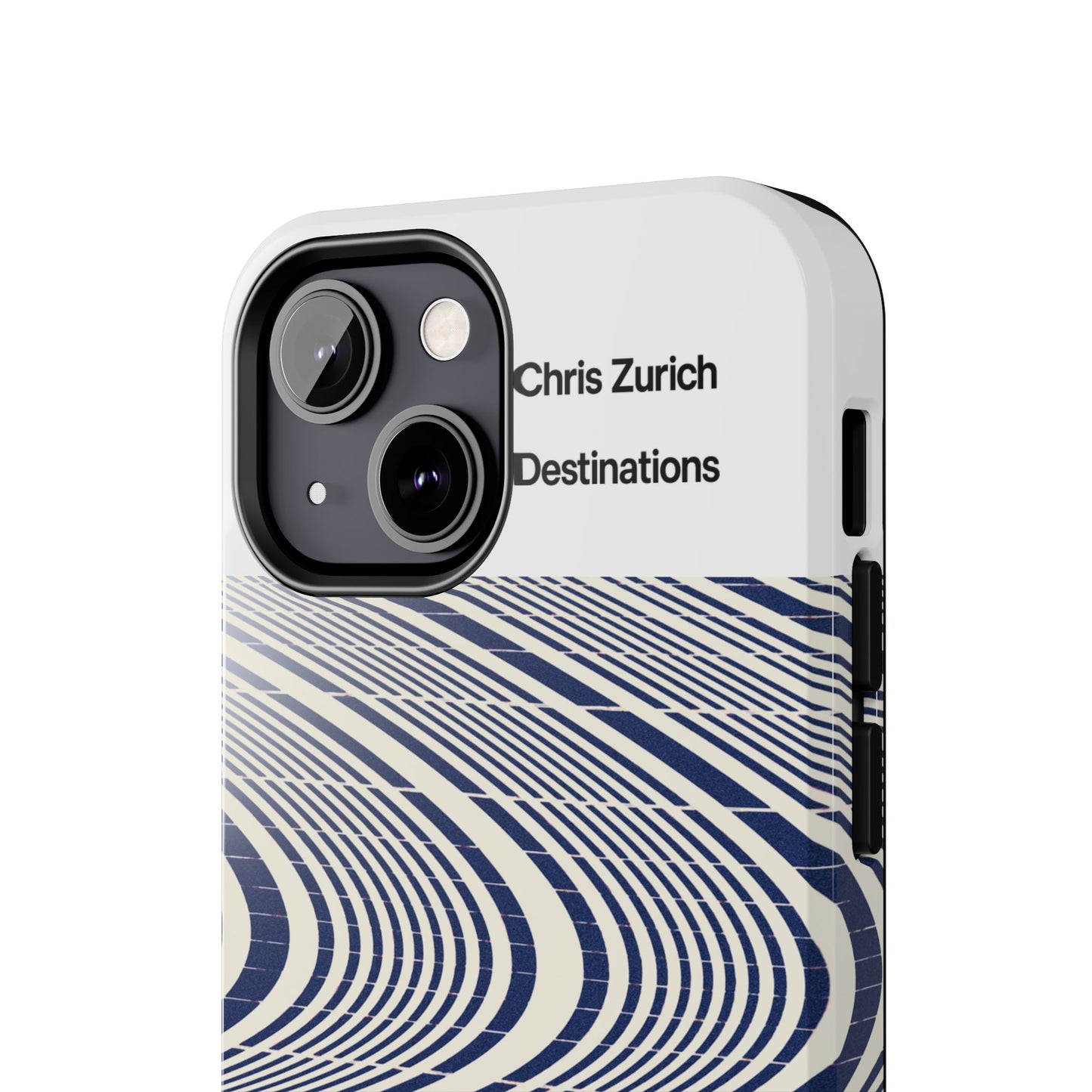 Destinations - Blue Wave Optical Art phone case | abstract line pattern, Chris Zurich Destinations