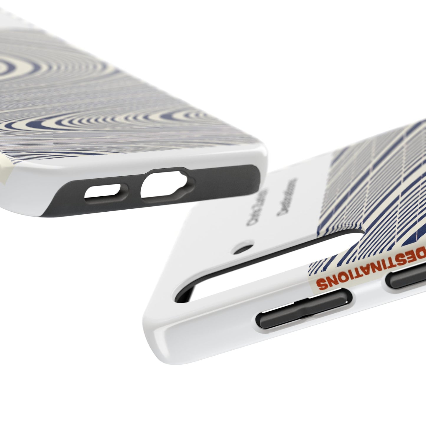 Destinations - Blue Wave Optical Art phone case | abstract line pattern, Chris Zurich Destinations