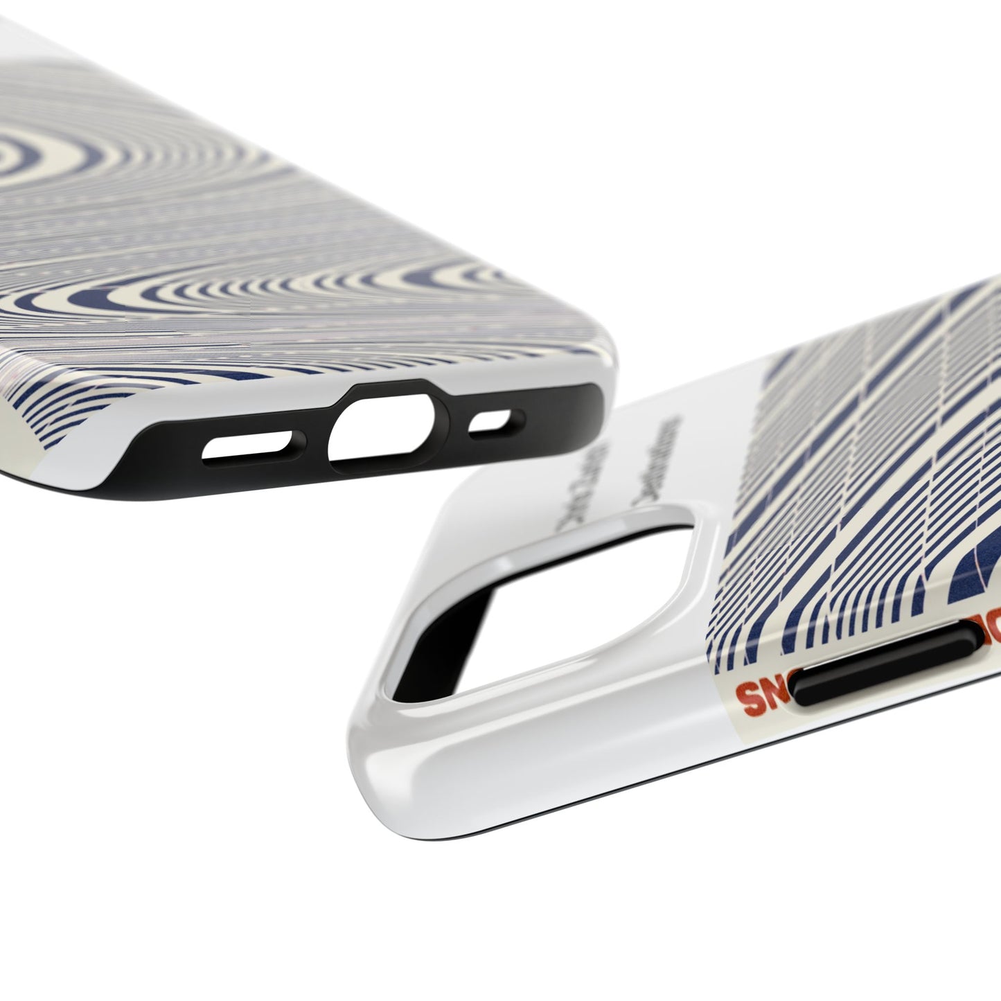 Destinations - Blue Wave Optical Art phone case | abstract line pattern, Chris Zurich Destinations