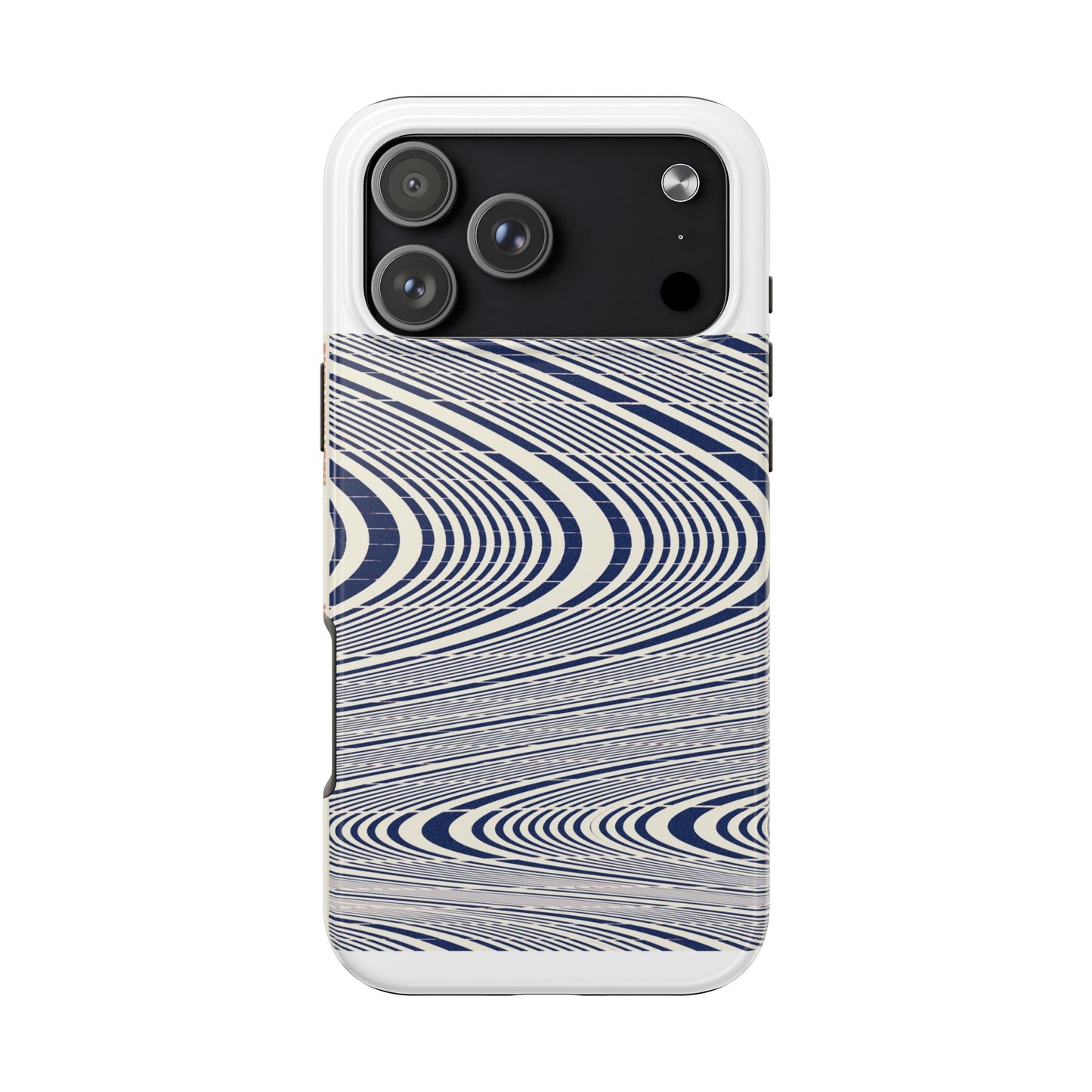 Destinations - Blue Wave Optical Art phone case | abstract line pattern, Chris Zurich Destinations