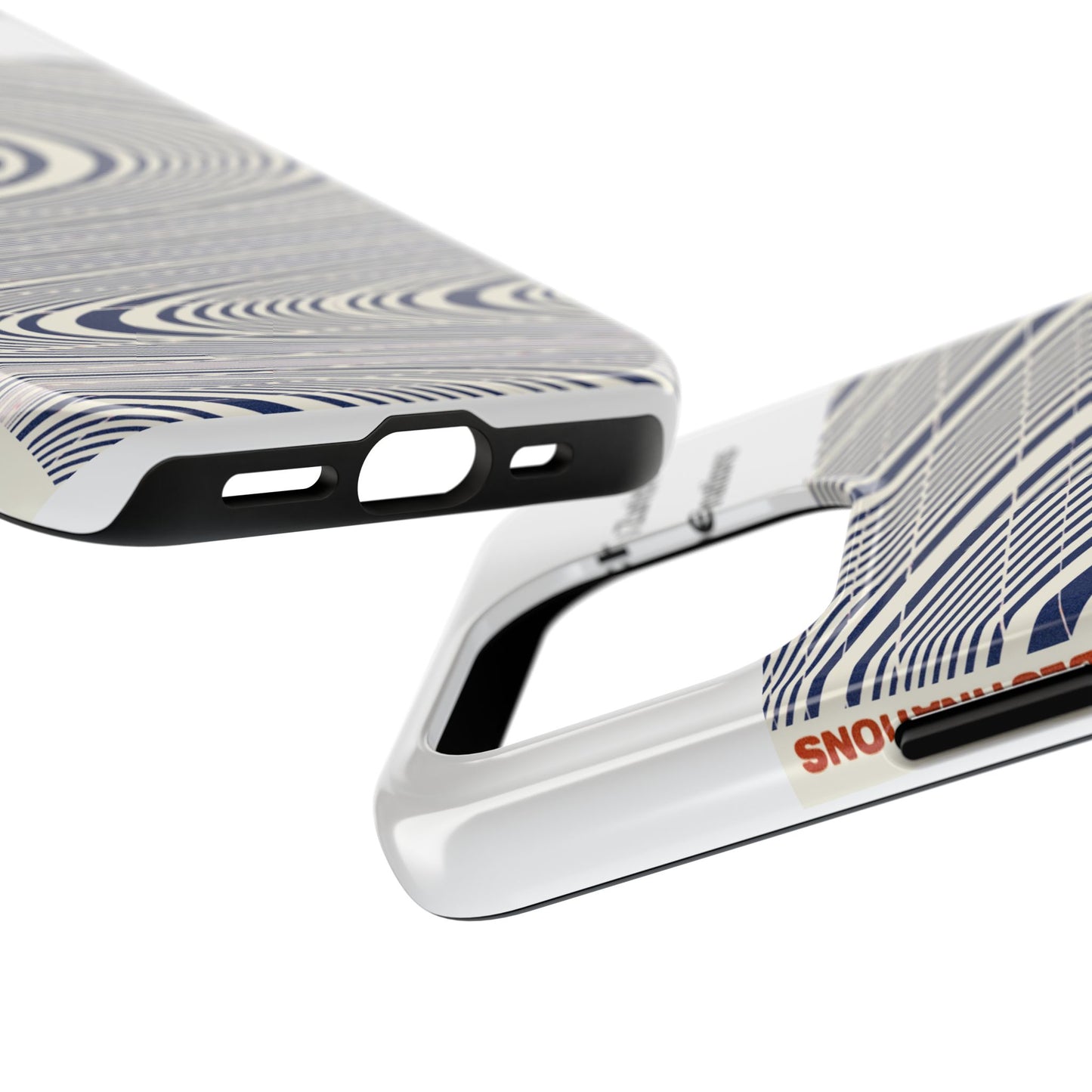 Destinations - Blue Wave Optical Art phone case | abstract line pattern, Chris Zurich Destinations