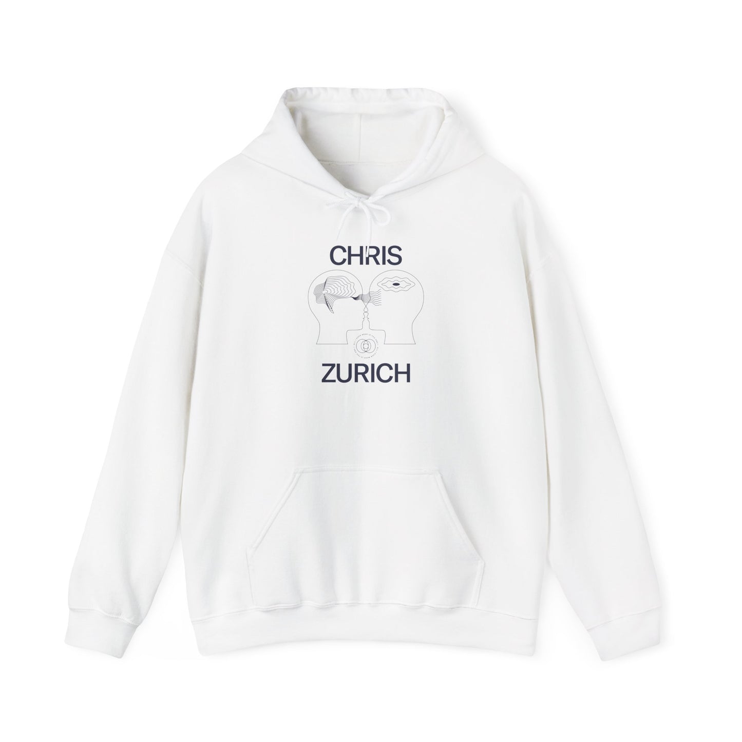 You and I - Shark Illustration Hoodie | Chris Zurich text, minimalist ocean design