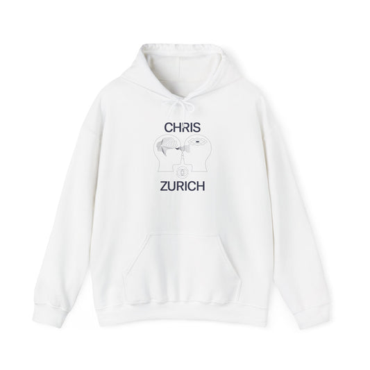 You and I - Shark Illustration Hoodie | Chris Zurich text, minimalist ocean design