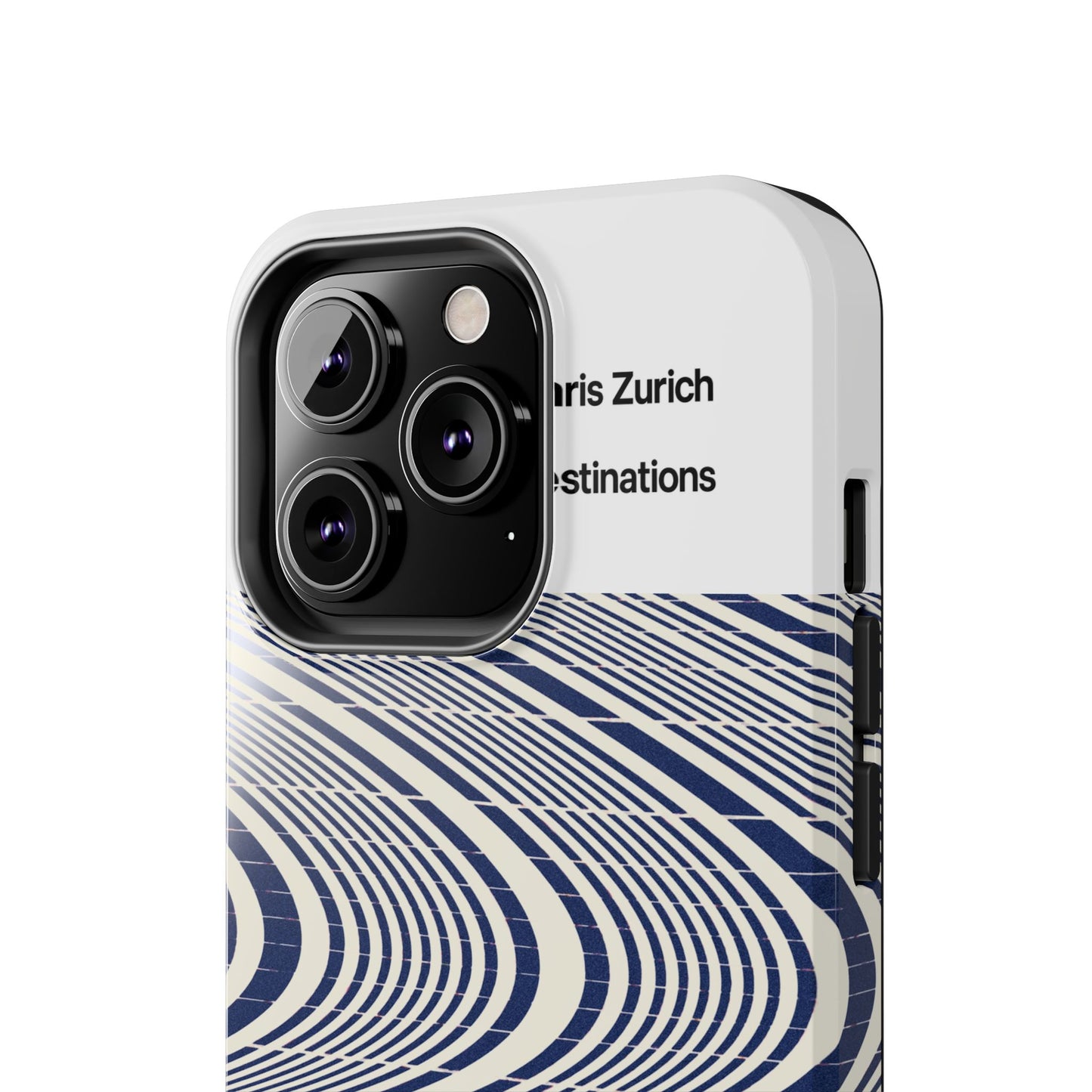Destinations - Blue Wave Optical Art phone case | abstract line pattern, Chris Zurich Destinations