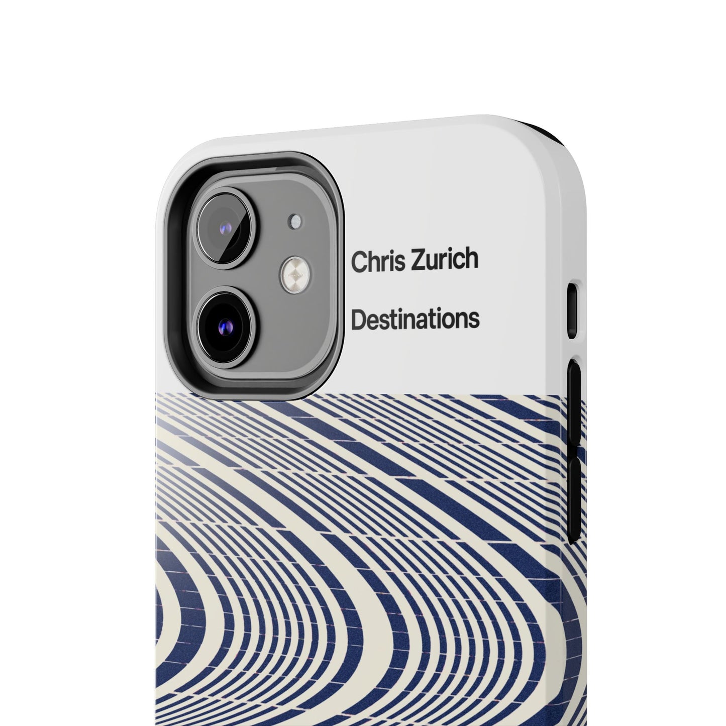 Destinations - Blue Wave Optical Art phone case | abstract line pattern, Chris Zurich Destinations