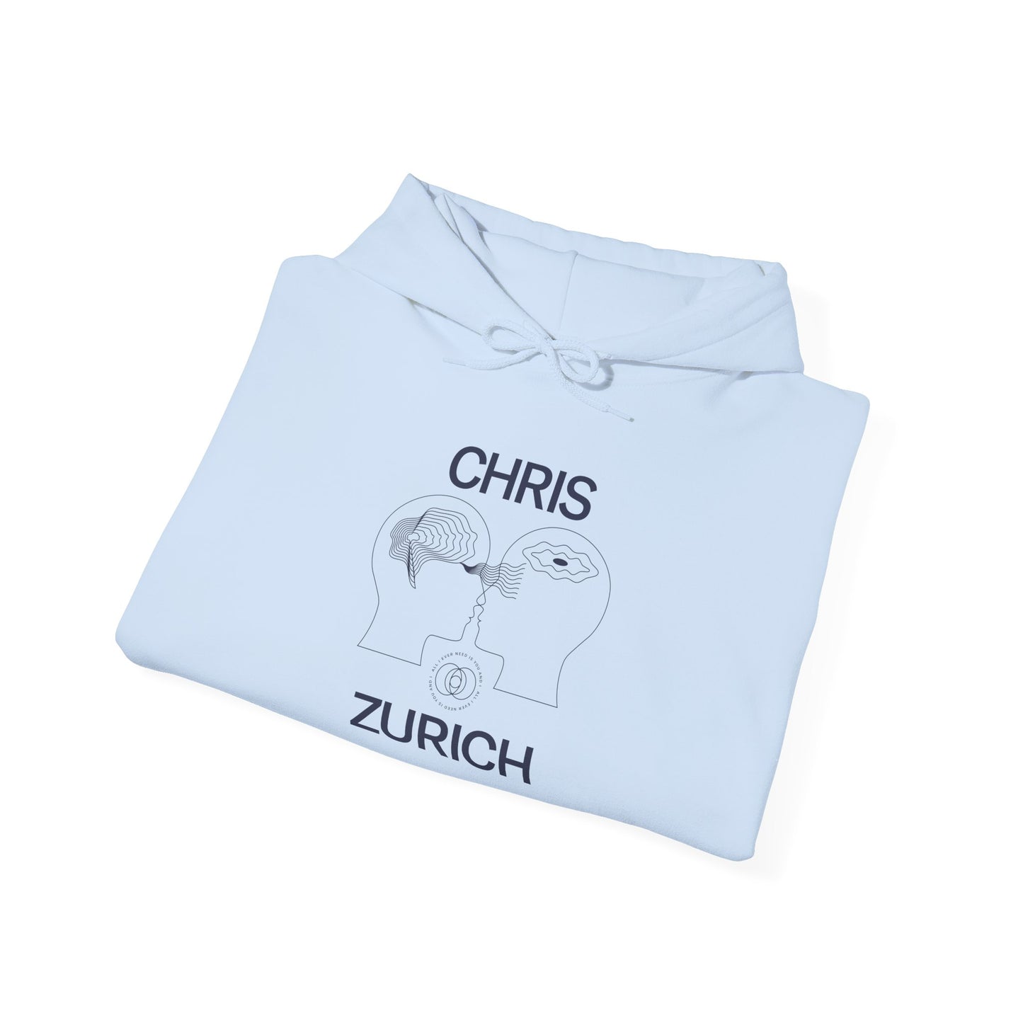 You and I - Shark Illustration Hoodie | Chris Zurich text, minimalist ocean design