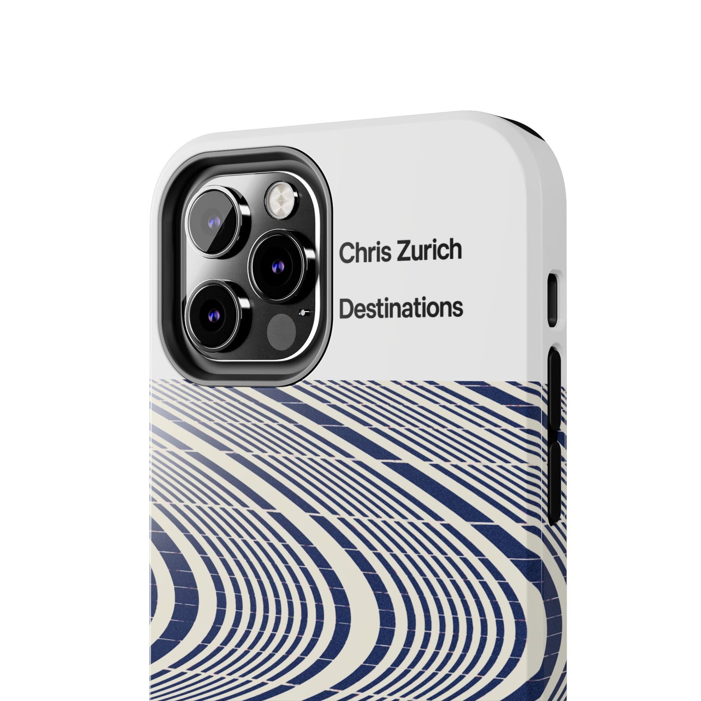 Destinations - Blue Wave Optical Art phone case | abstract line pattern, Chris Zurich Destinations